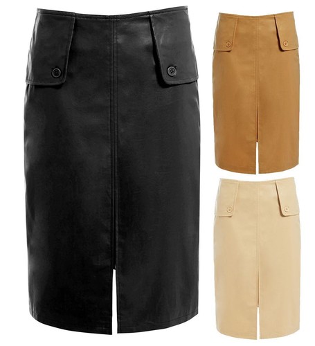 Damen pvc schlitz vorn rock - schlitz,