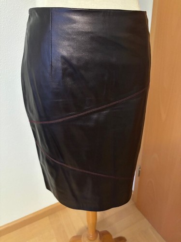 Damen lederrock knielang - lederrock,