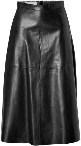 Damen schwarz echt leder - schwarz,